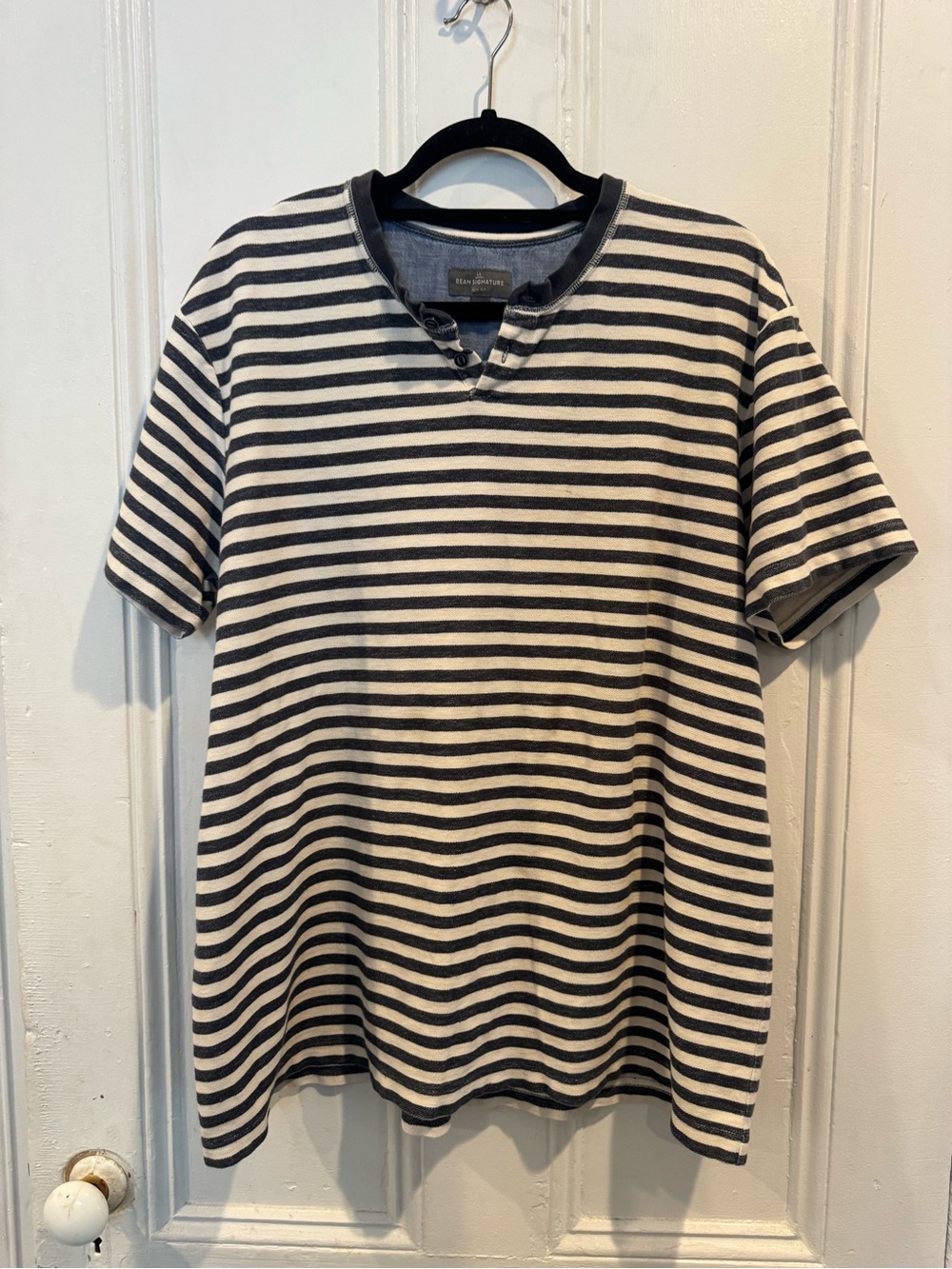 Signature Blue and White Striped Short-Sleeve Shirt